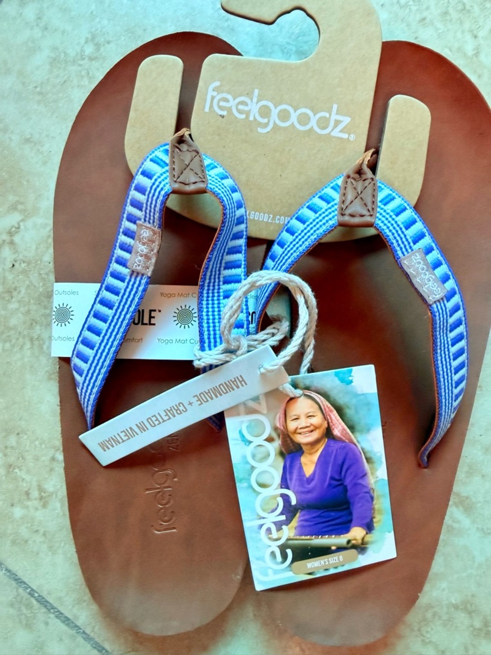 feelgoodz Women's Blue/aqua Sandals Zensole Yoga mat